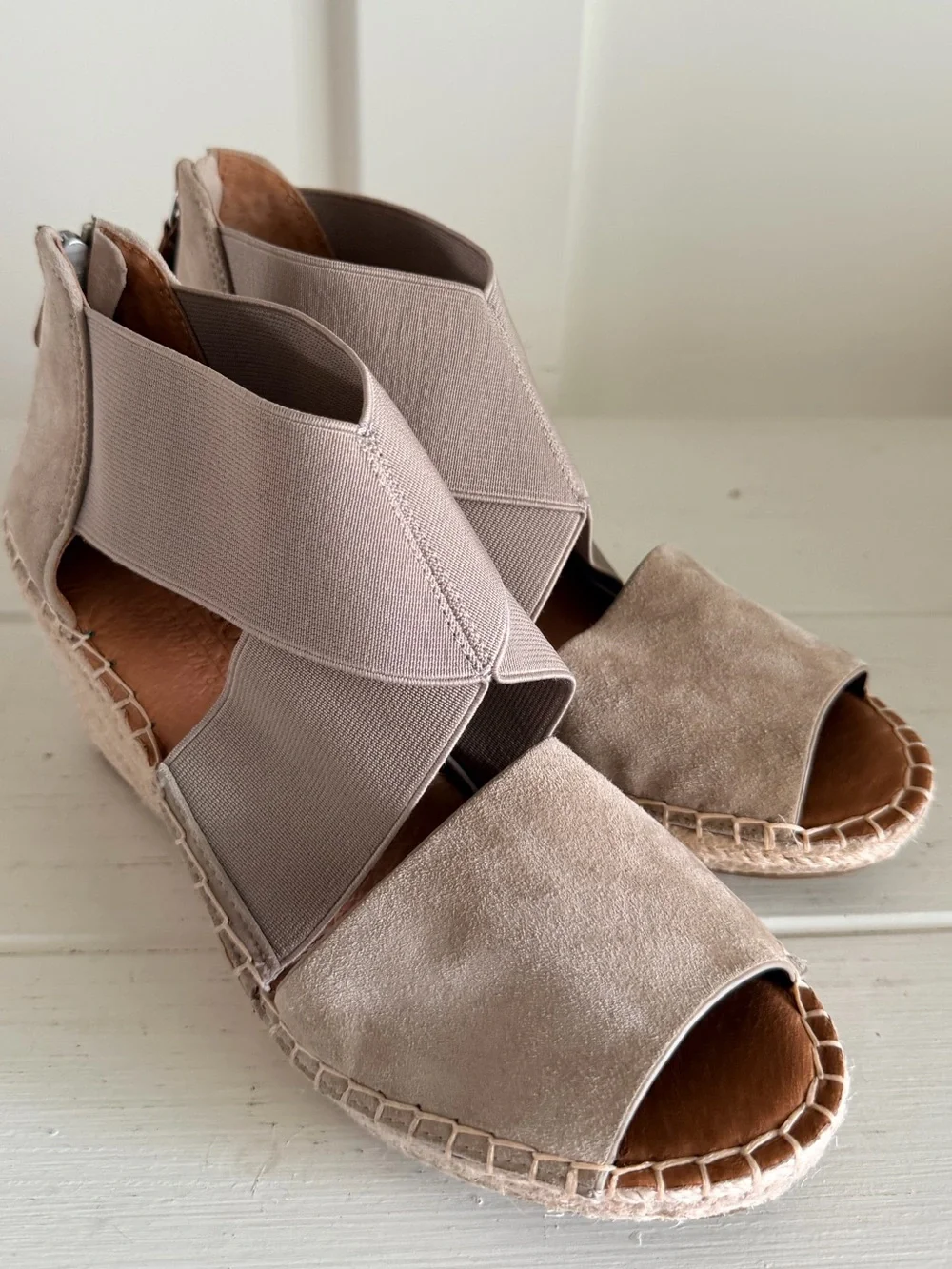 Gentle Souls Colleen Espadrille Wedge Sandals 7.5 M Pristine EUC